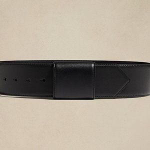 NWT Black Leather Tab Belt XL/XXL